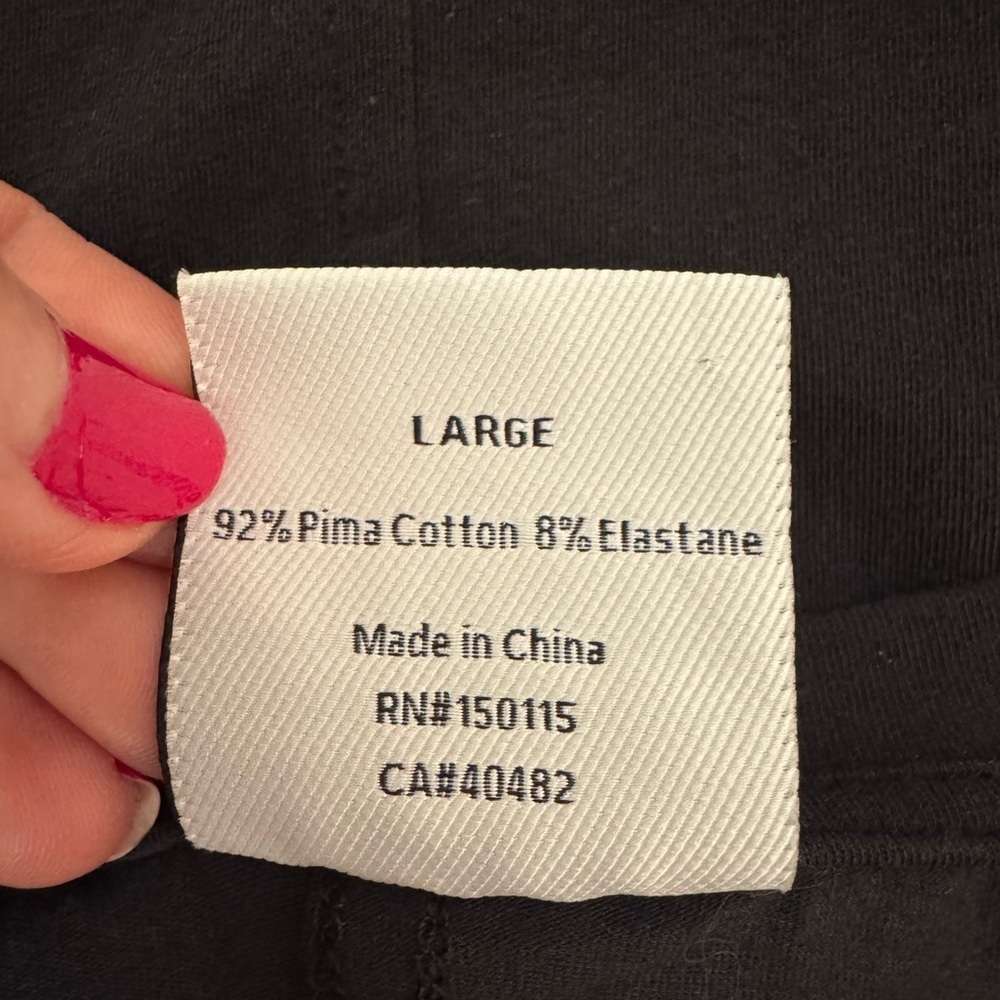 Varley Napa Tank Top Black Pima Cotton Tie Waist Size L - Picture 9 of 14